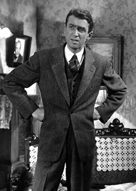 James Stewart as George Bailey. Public domain still, 1946.