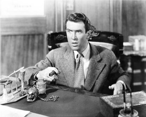 James Stewart in It's a Wonderful Life. Public domain still, 1946.