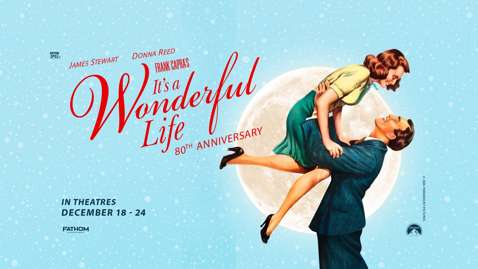 It's a Wonderful Life 80th anniversary key art. Courtesy of Paramount Pictures and Fathom Entertainment.